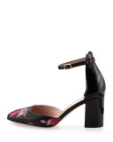 opal too floral d'orsay pump, black floral