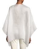 Belinda Split-Neck Caftan Top, Ivory