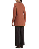 Long-Sleeve Slim-Jersey Tee, Chocolate, Petite