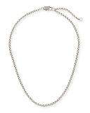 Sterling Silver Adjustable Chain Necklace, 16-18"L