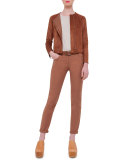 Magda Slim-Leg Ankle Pants, Carmel