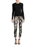 Garden Romance Floral-Print Skinny Ankle Jeans, Multi