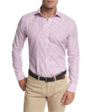 Lagoon Stripe Sport Shirt, Lotus Blossom
