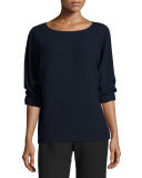 Crewneck Long-Sleeve Blouse
