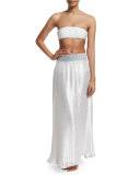 Bright Metallic A-Line Maxi Skirt Coverup