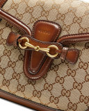 Lady Web Medium Original GG Canvas Shoulder Bag, Beige