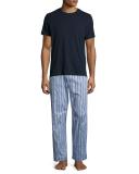 Mayfair 70 Striped Lounge Pants, Light Blue