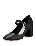 Patent Mary Jane 65mm Pump, Nero