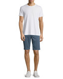 Flat-Front Trouser Shorts, Blue