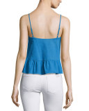 Sumatra Embroidered A-Line Top, Periwinkle