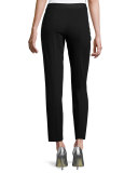 Tnatchi Raffia Tweed Ankle Pants, Black