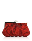 Natalie Foiled Python Clutch