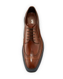 Spazzolato Creeper Brogue Platform Shoe, Light Brown