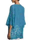 Avy 3/4-Sleeve Eyelet Tunic 
