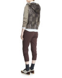 Slim-Leg Jogger Pants, Burgundy