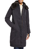 Lady Taylor Coat with Removable Fur Collar 