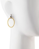 Midnight Silver & 18k Gold Open-Drop Earrings