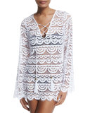 Noah Crocheted Tunic Coverup, Water Lily