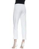 Slim Ponte Ankle Pants, White, Petite