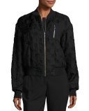 Jacquard Bomber Jacket, Black