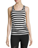 Bumble Anchor Striped Sport Tank, Black/White