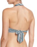Warrior Halter Swim Top, Deep Lake Multi