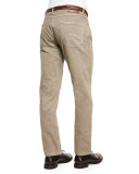 Five-Pocket Cotton Pants, Brown
