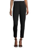 Slim Slouchy Ankle Pants, Black  