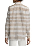Brody Long-Sleeve Striped Blouse 