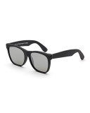 Classic Mirrored Square Sunglasses, Black/Gray