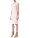 Sleeveless Wool Sheath Dress, Flamingo