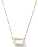 18k Gold Gelato Medium Baguette Mother-of-Pearl Necklace with Diamonds