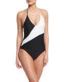 Newport Colorblock Halter One-Piece Swimsuit