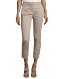 Slim-Fit Cropped Trousers, Mocha