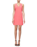 Sleeveless Modern V-Neck Sheath Dress, Rose