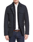 Quilted Two-Layer Field Jacket, Navy