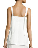 Hook-Front Camisole Top, White
