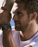 47mm Runwell Sport Chronograph Watch with Black Strap