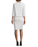 Izza Tweed Sleeveless Sheath Dress, Putty/Multi
