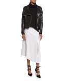 Mission Leather Swing-Back Moto Jacket, Black
