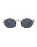 Empire Suite Monochromatic Oval Sunglasses, Gold/Blue