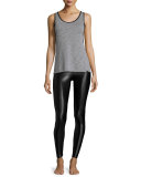 Lustrous High-Rise Athletic Leggings, Black