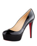 Bianca Almond-Toe Platform Red Sole Pump