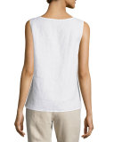 Round-Neck Slim-Fit Tank, White