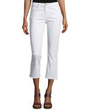 The Kick Slim-Fit Cropped Jeans, Sugar W/Raw Hem