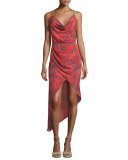 Holly Crisscross-Back High-Low Dress, Persimmon