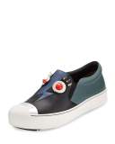Cap-Toe Monster Skate Sneaker, Nero/Mirto/Ossido
