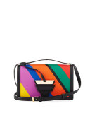 Barcelona Striped Leather Shoulder Bag, Multi