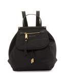 Trooper Nylon Flap Backpack, Black