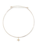 Small Starburst Charm Collar Necklace in 14K Gold